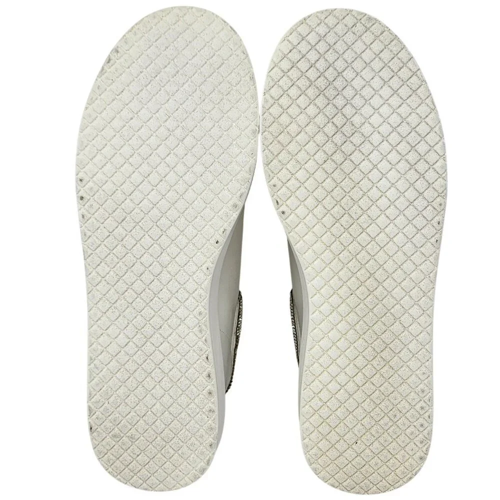 Steve Madden Womens White Sneakers With Rhinestone Heel, Size 11M - Picture 3 of 8